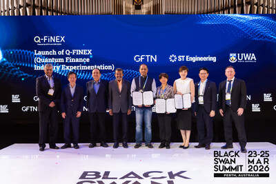 A milestone moment at Black Swan Summit Australia in Perth as GFTN, UWA’s QUISA, and ST Engineering officially launch Q-FINEX. Photo credit: GFTN