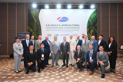 U.S. Ambassador to Thailand Sean O’Neill with leaders from the U.S. Soybean Export Council (USSEC) and fellow U.S. cooperators at the S.E. Asia U.S. Agricultural Cooperators Conference in Bangkok, March 23–25, 2026.