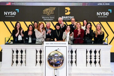 Wichita State University's Barton School of Business rang the closing bell yesterday (PRNewsfoto/New York Stock Exchange)