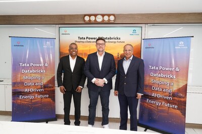 Left to right: Kamalkanth Tummala, Managing Director–India, Databricks; Nick Eayrs, VP Field Engineering–APJ, Databricks; and Dr. Praveer Sinha, CEO & MD, Tata Power, at the announcement of the Databricks and Tata Power partnership to build a future-ready data and AI platform to accelerate the energy transition across Tata Power’s business clusters.
