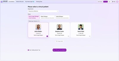 The Virtual Consultation Room interface of Tairex Agent Hospital