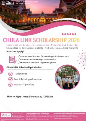 Chula Launches 2026 Chula LINK Scholarship for International Graduate Students