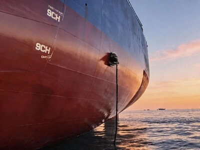 Neptune Robotics’ flagship robot at work cleaning the hull of a capesize bulk carrier