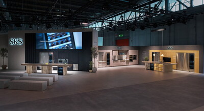 SKS kitchen zone is composed of a contemporary main kitchen, a professional kitchen centered on large-capacity appliances, and a new product area tailored for European consumers. (PRNewsfoto/LG Electronics, Inc.)