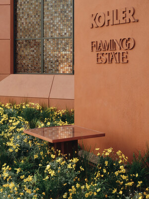 One of four unique, sculptural pollinator baths cast in Kohler's historic foundry nestled within the untamed wildflowers