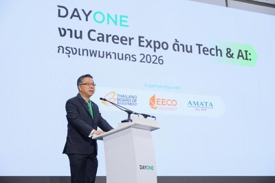 Narit Therdsteerasukdi, Secretary General, Board of Investment of Thailand (BOI), speaking at the DayOne Tech & AI Career Expo: Bangkok 2026