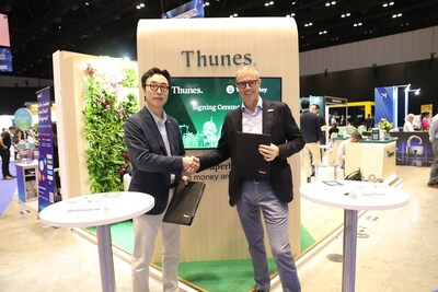 John Joongwon Yoo, Co-Founder and CEO of WireBarley, Left / Peter De Caluwe, Co-Founder and CEO at Thunes, Right
