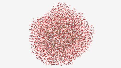 Researchers at IBM, Cleveland Clinic, and RIKEN used quantum-centric supercomputing to model the protein trypsin, a 12,635-atom protein and the largest known to be simulated with quantum computers. (Credit: IBM, Cleveland Clinic, and RIKEN)