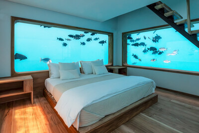 PEMBA ISLAND, Tanzania — Tropical fish swim past the bedroom window of the Underwater Room at The Manta Resort, where guests sleep three metres below the surface of the Indian Ocean.
