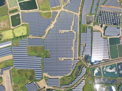 Maxinsolar Chiayi (49MW), one of Taiwan's largest ground-mounted solar farms integrated across private lands in a subsidence land zone.