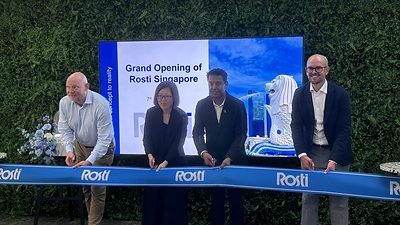 From left to right: Jonas Persson (Rosti Group CEO), Shirley Ding (Regional Director of Finance and Corporate Development, Rosti Asia), Pat Williams (Senior Vice President, Rosti Asia Pacific), Hans Månsson Rantzow (Rosti Group CFO)