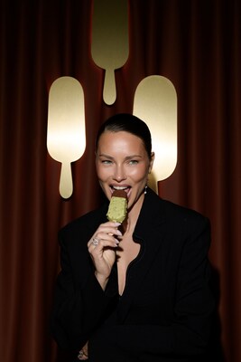 Adriana Lima at House of Magnum® VIP party, invited by Taste Architect Law Roach and House of Magnum®Muse, Heidi Klum, pictured with La Pistache from new Magnum® Signature range 
