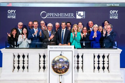 Oppenheimer Rang Closing Bell at NYSE on May 18