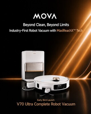 MOVA Launches V70 Ultra Complete in Singapore, Setting a New Standard for Premium AI-Powered Home Cleaning with MaxiReachX™ technology