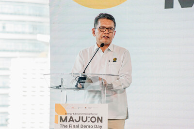 Dr. Ir. Hariyanto, Chief of the Planning Bureau at Indonesia’s Ministry of Energy and Mineral Resources, delivers congratulatory remarks at the MAJU:ON Final Demo Day held on May 21 at the Garuda Spark Innovation Hub in Jakarta, Indonesia.