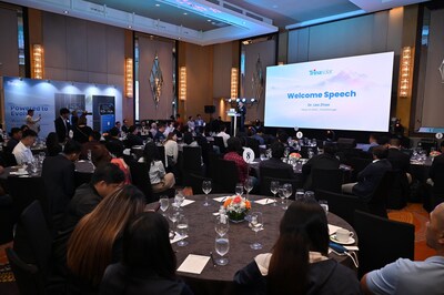 Dr. Leo Zhao, Head of Storage, Trinasolar Asia Pacific, delivers his welcome remarks at Trina Storage's Industry Seminar in Manila, outlining the role of battery energy storage in supporting renewable energy integration and grid stability in the Philippines.