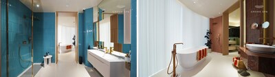 From left to right: Customized Living Vignette of GROHE Colors Collection
