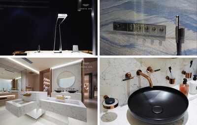 From left to right, from top to bottom: ICON 3D Collection; Grohtherm Aqua Tiles; Allure Gravity Collection; Atrio Private Collection