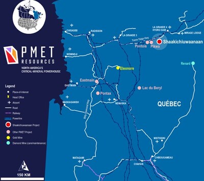 Figure 1: Location of the Company’s portfolio of properties in the Eeyou Istchee James Bay, Quebec.