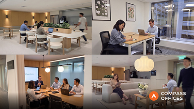 A look inside the new Compass Offices workspace at Silvercord Tower 1, showcasing its versatile blend of collaborative breakout areas, professional meeting rooms, and contemporary lounge spaces designed for modern businesses.