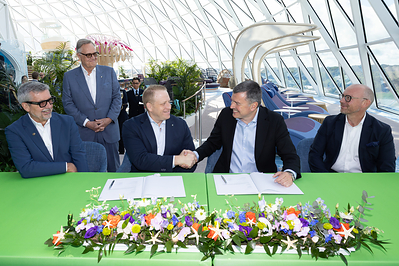 Royal Caribbean’s Legend of the Seas officially joined the vacation brand’s revolutionary lineup with a delivery celebration at the Meyer Turku shipyard in Turku, Finland, alongside Royal Caribbean President and CEO Michael Bayley; Royal Caribbean Group Chairman and CEO Jason Liberty; EVP of Maritime & Newbuilding, Harri Kulovaara, Royal Caribbean Group; Meyer Turku CEO Casimir Lindholm and Deputy CEO Ville Saksi. The new vacation is now ready for its July 4 debut with 7-night Western Mediterranean vacations before heading to Fort Lauderdale, Florida, in November 2026.