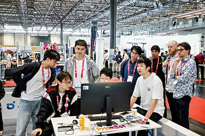 vivo Robotics Team fine-tuning algorithms on site at ICRA in Vienna