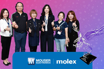 Mouser Receives Molex’s APAC e-Catalogue Distributor of the Year Award for Eighth Consecutive Year
