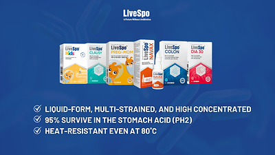 High-quality, multi-species spore probiotics in liquid form High-quality, multi-species spore probiotics in liquid form