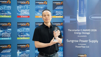Sungrow’s PowerTitan 3.0 wins The smarter E AWARD 2026 (PRNewsfoto/Sungrow)