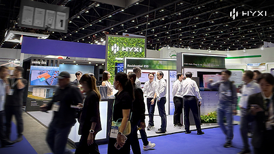 Visitors gather at the HYXI booth during ASIA Sustainable Energy Week (ASEW) 2026 in Bangkok