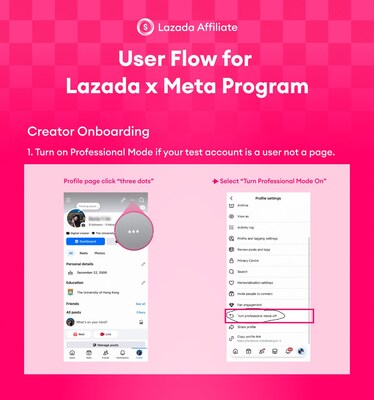 1. Enable Professional Mode on their Facebook or Instagram profile