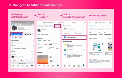 2. Navigate to Affiliate Partnerships via the Monetisation tab