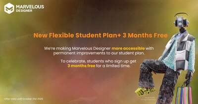 Marvelous Designer is expanding its student plan and offering a limited time three-month free promotion. Art courtesy of Gergő Pfeiffer (PRNewsfoto/CLO Virtual Fashion)