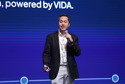 Niki Luhur, Founder and Group CEO of VIDA, presenting how passwordless authentication can strengthen fraud prevention at the AIBP Conference and Exhibition Malaysia 2026.