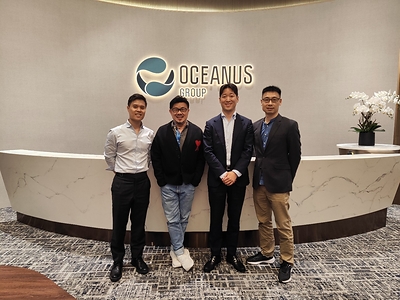 (From Left to Right) Duane Ho, CFO at Oceanus, Peter Koh, CEO at Oceanus, Justin Kim, Head of Asia at Ava Labs, Ming, Founder of Ocean RWA Finance.