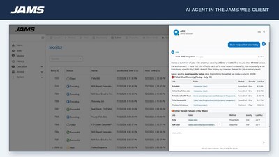 JAX, the AI agent built into the JAMS Web Client, diagnoses failed jobs in plain language, grounded in real JAMS documentation.