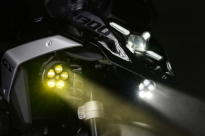 The optional Amber Lens Cover turns white output into high-intensity amber.