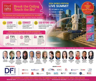 Speakers for the 2026 World edition of Break the ceiling touch the sky, Oct 12, 2026, Singapore.