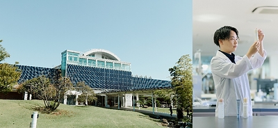 Left: Saishunkan Pharmaceutical’s head office in Kumamoto, Kyushu, which handles everything from product development and customer service to shipping Right: Products are developed using carefully selected natural ingredients at the head office’s research facility