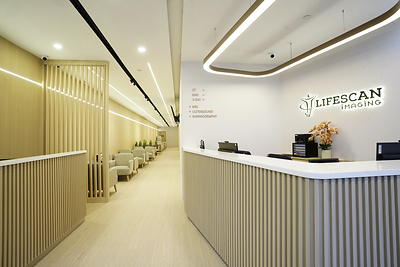 The reception area of Lifescan Imaging at Paragon Medical, a leading private radiology provider acquired by HMI Medical to expand its diagnostic network across Singapore.