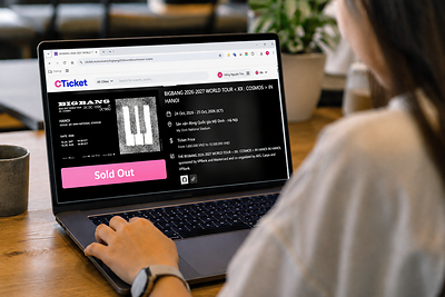Tickets for BIGBANG's two Hanoi shows sold out on CTicket. Illustration