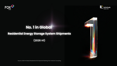 Fox ESS ranks No. 1 in Global Residential Energy Storage System Shipments in H1 2026