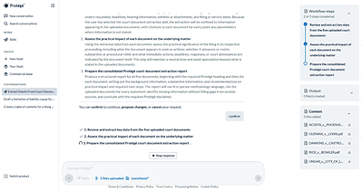 New skills in Lexis+® with Protégé™ guide users through structured workflows to produce review-ready work product grounded in LexisNexis legal content, user-uploaded files and matter materials.