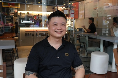 Mr David Ow (founder) of Brew & Grind Coffee Bar