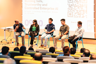 Moderator: Mr Peng Bin, Principal Lecturer & Consultant, Software Systems Practice, NUS-ISS; Speakers: Ms Mona Bajani, Digital Trust Lead, BSI Group Singapore; Dr Yan Shixing, Senior Vice President & Head of Technology and Innovation, ST Engineering Urban Solutions; Mr Yuze Ma, Senior Product Manager, Nvidia Singapore and Moderator: Mr James Liu, Director of New Business & Innovation, Alibaba Cloud Singapore