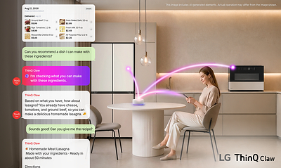 LG Electronics is enabling visitors at IFA 2026 to experience ThinQ Claw in the AI Home Kitchen Zone, where it uses users’ grocery purchase information to recommend dishes and recipes based on the ingredients they have through a chat interface.