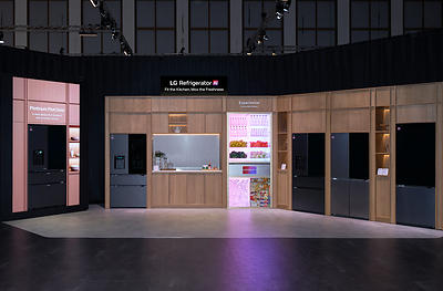 The Fit & Max Solution zone showcases how the lineup maximizes space without compromising capacity, with refrigerators designed for a sleek, built-in look with flexible storage. 