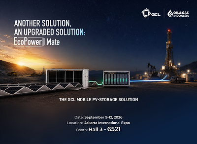 GCL SI showcases its EcoPower Mate mobile PV-storage solution at Oil & Gas Indonesia 2026 in Jakarta