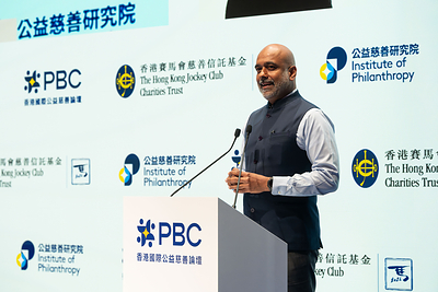 Photo 6: Hari Menon, President of Global Growth & Opportunity at the Gates Foundation, delivers the forum’s opening keynote address on day two in a session entitled “The New Growth Agenda: Philanthropy’s Role in Expanding Opportunity for All”.