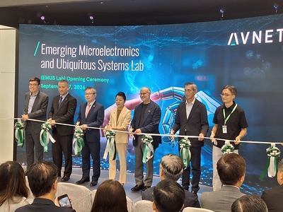 A shared vision brought to life. Leaders from Avnet, The University of Hong Kong, HKSTP, and EMUS Lab commemorate the official opening of the EMUS Lab, strengthening collaboration between academia and industry to drive innovation and technology advancement.